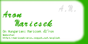 aron maricsek business card